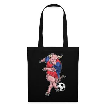 Stier Fußballspieler Fußball - Stoffbeutel - Schwarz - Vorne