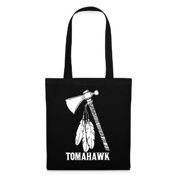 Weißer Tomahawk - Stoffbeutel - Schwarz - Vorne