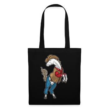 Cheval Cowboy Chapeau de Cowboy - Sac en tissu - noir - Devant