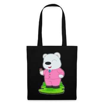 polar bear groom wedding ring wedding - Tote Bag - black - Front