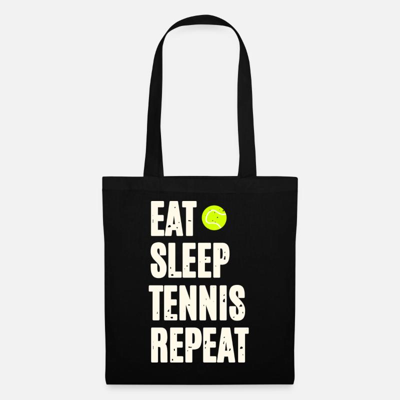Eat Sleep Tennis Repeat - Stoffbeutel - Schwarz