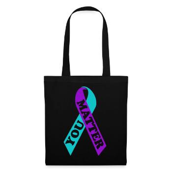 Ruban de sensibilisation au suicide YOU MATTER - Sac en tissu - noir - Devant