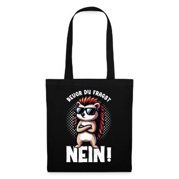 Avant de demander No Hedgehog Mauvaise humeur - Sac en tissu - noir - Devant