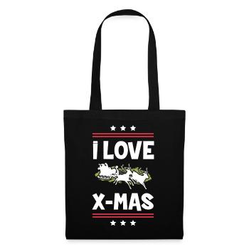 Ich Liebe Xmas Weihnachten - Stoffbeutel - Schwarz - Vorne