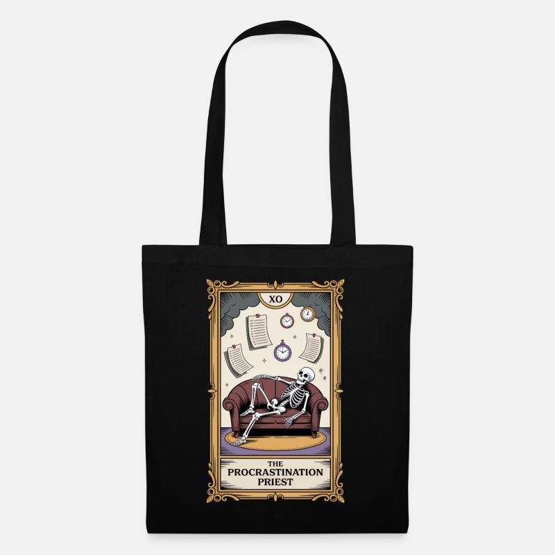 Le Prêtre Procrastination Procrastinateur Squelette - Sac en tissu - noir