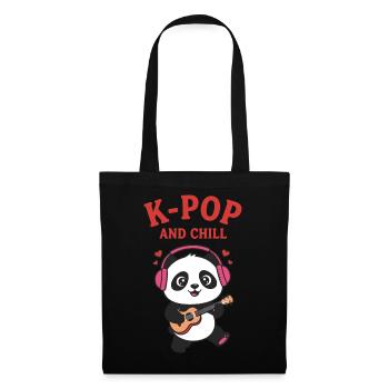 Adoration de la musique coréenne K-Pop et Chill Panda - Sac en tissu - noir - Devant