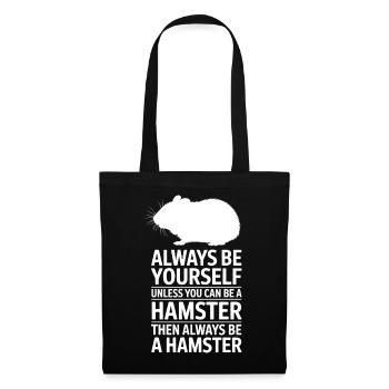 Hamster Sprüche Hamster Lustiges Hamster Geschenk  - Stoffbeutel - Schwarz - Vorne