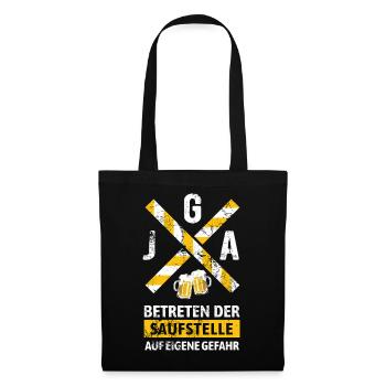 JGA Betreten der Saufstelle Warnhinweis  - Stoffbeutel - Schwarz - Vorne
