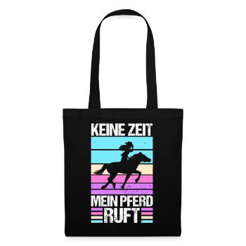 Reiten Pferdeliebhaber Reiterhof Pferde - Stoffbeutel - Schwarz - Vorne