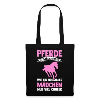 Reiten Pferdeliebhaber Reiterhof Pferde - Stoffbeutel - Schwarz - Vorne