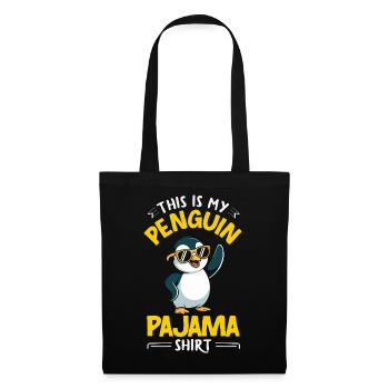 Pingouin mignon - Cadeau pour l’amoureux des manchots - Sac en tissu - noir - Devant