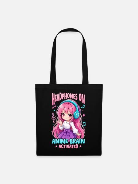 Anime and Music Chibi - Stoffbeutel - Schwarz