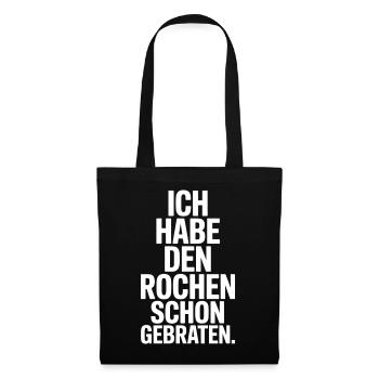 Rochen Schon Gebraten Stachelrochen Manta Rochen - Stoffbeutel - Schwarz - Vorne