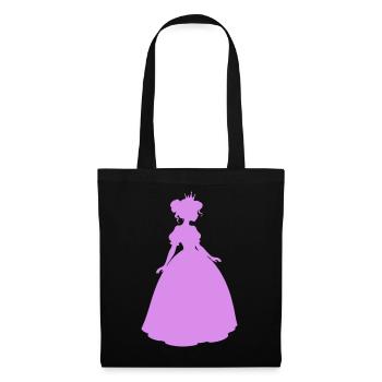 Lila Prinzessin Silhouette Ballkleid - Stoffbeutel - Schwarz - Vorne