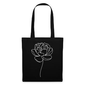 Line Rose Delicate Flower Line - Tote Bag - black - Front