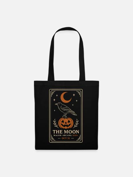 Gruseliger Halloween-Rabe - Stoffbeutel - Schwarz