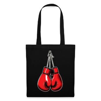 Rote Boxhandschuhe – Boxing & Fight - Stoffbeutel - Schwarz - Vorne