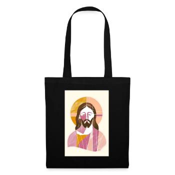 Jésus Art mural, Téléchargement numérique, Boho Jésus - Sac en tissu - noir - Devant