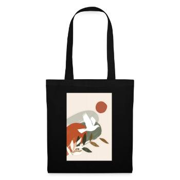 Boho colombe art mural, téléchargement numérique, moderne - Sac en tissu - noir - Devant