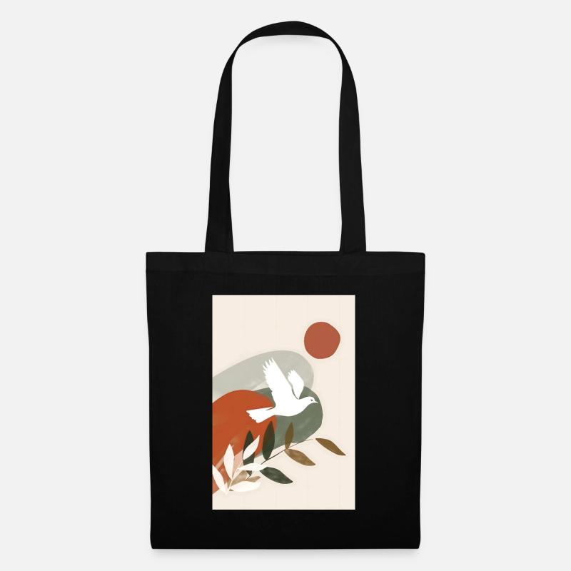 Boho Dove Wall Art, Digital Download, Modern - Tote Bag - black