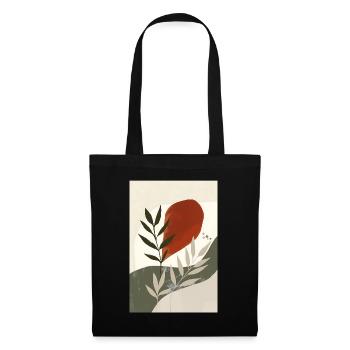 Imprimé oiseau bohème moderne, boho rustique - Sac en tissu - noir - Devant