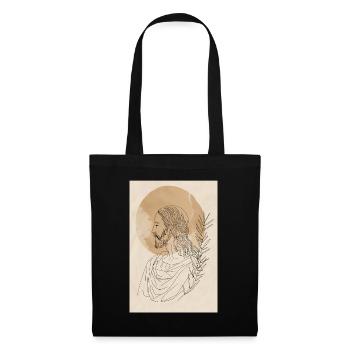 Impression d’art Jésus Lignes Simples, Moderne - Sac en tissu - noir - Devant