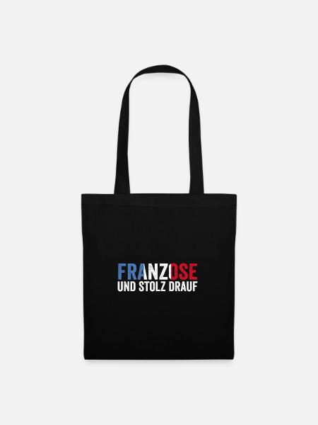 Franzose Französisch Frankreich - Stoffbeutel - Schwarz