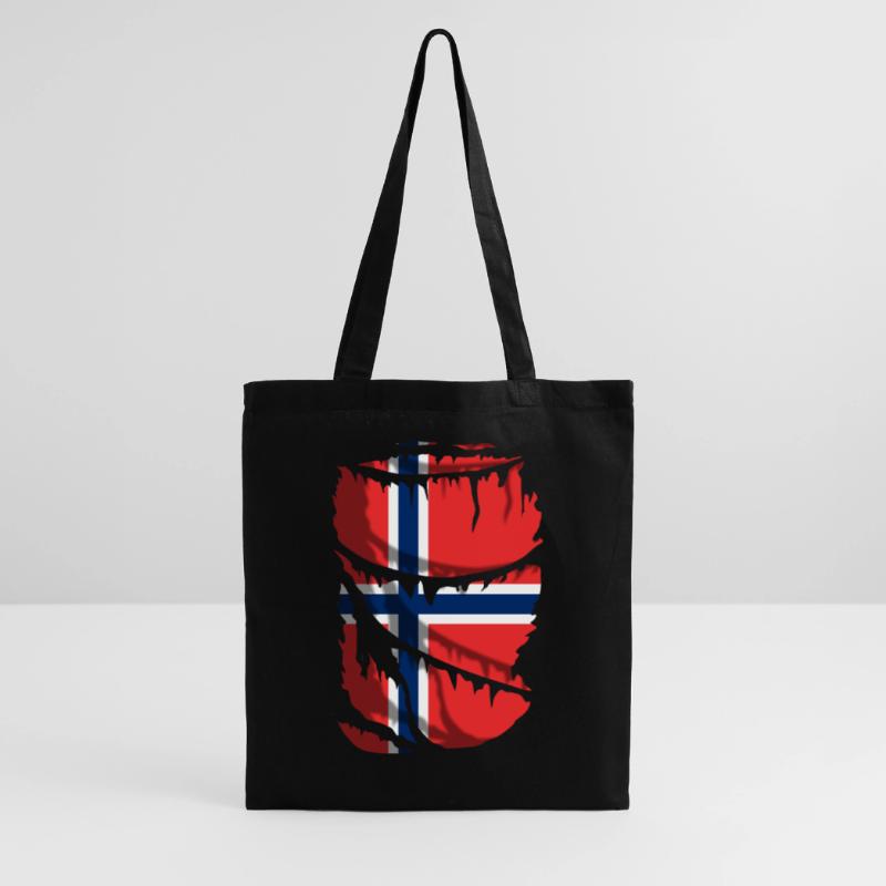 Flagge Norwegens, zerbrochener oder zerrissener Stoffeffekt Stoffbeutel