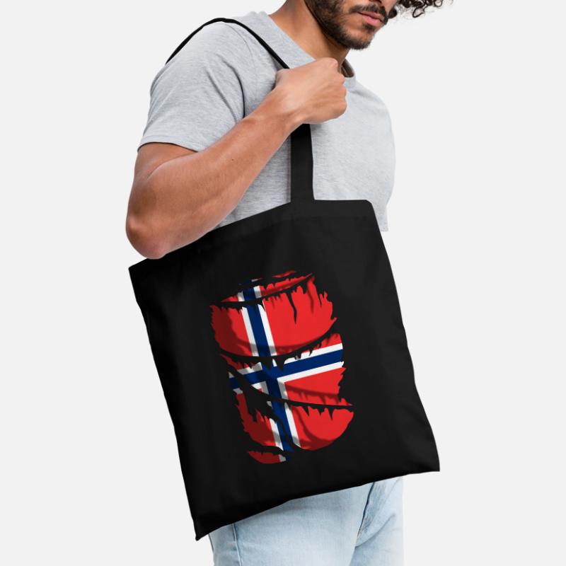 Flagge Norwegens, zerbrochener oder zerrissener Stoffeffekt Stoffbeutel