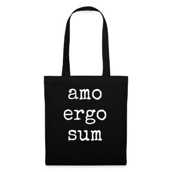 amo ergo sum - J’aime donc je suis - Dire - Sac en tissu - noir - Devant