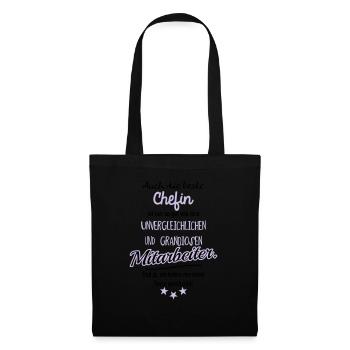 Beste Chefin Tasse - Stoffbeutel - Schwarz - Vorne