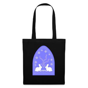 Les lapins dans le jardin - Sac en tissu - noir - Devant