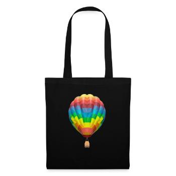 Balloon polygon Heißluftballon Geometrisch Desing - Stoffbeutel - Schwarz - Vorne