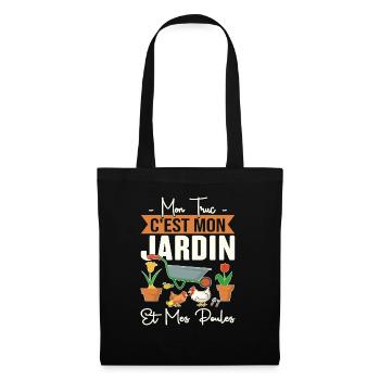 Mon Truc C'est Mon Jardin Et Mes Poules Cadeau - Sac en tissu - noir - Devant