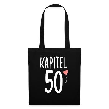 Geburtstagsgeschenk für Frauen Herz 50 Geburtstag - Stoffbeutel - Schwarz - Vorne