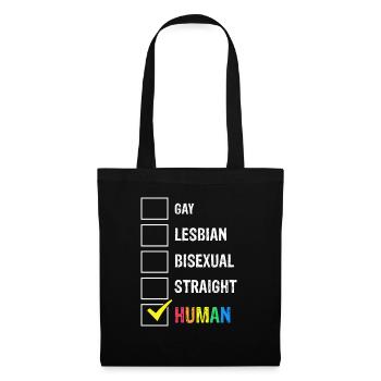 HUMAN Awesome Pride Identification Retro T-Shirt - Tote Bag - black - Front