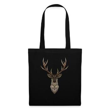 Cerf - Sac en tissu - noir - Devant