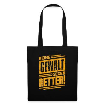 Keine Gewalt gegen Retter - Feuerwehr - Polizei - Stoffbeutel - Schwarz - Vorne
