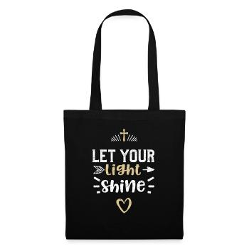Que ta lumière brille - Jésus - Sac en tissu - noir - Devant