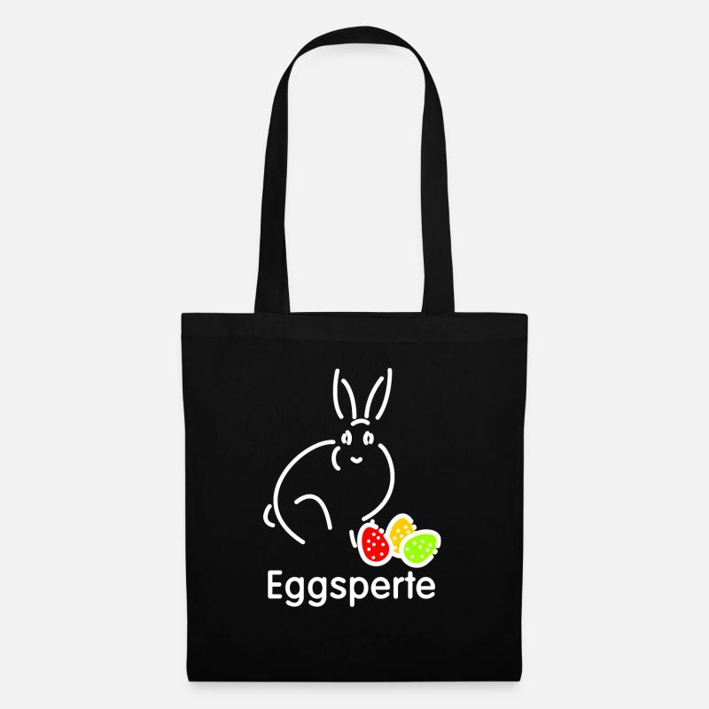Eggsperte - Wortspiel mit dem Osterhasen - Stoffbeutel - Schwarz