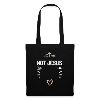 Pas Jésus - Jésus - Sac en tissu - noir - Devant