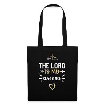Le Seigneur est ma force - Jésus - Sac en tissu - noir - Devant