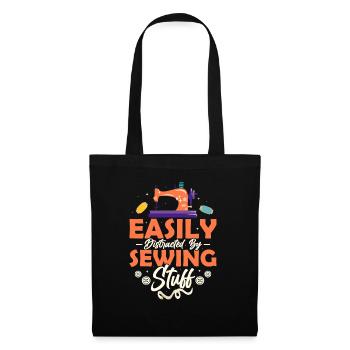 Easily Distracted By Sewing Stuff Sewing Machine - Tote Bag - black - Front