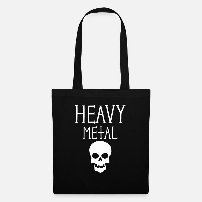 Heavy Metal und Totenkopf - Stoffbeutel - Schwarz