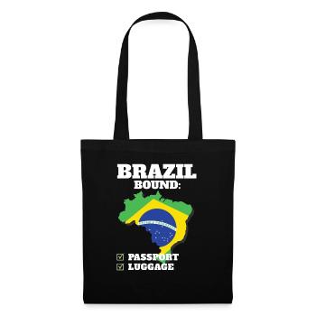 Brazil Bound Country Travel Brazilian Flag - Stoffbeutel - Schwarz - Vorne