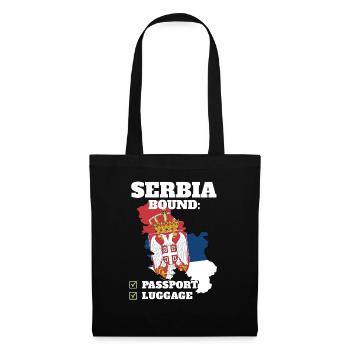 Serbie Bound Country Travel Vacances drapeau serbe - Sac en tissu - noir - Devant