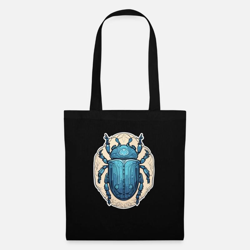 Blauer Skarabäus - Stoffbeutel - Schwarz