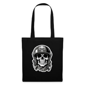 Totenkopf - Skelett - Totenkopf - Motorradhelm - Stoffbeutel - Schwarz - Vorne