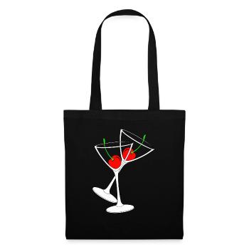 Cocktail glasses with cherries - Tote Bag - black - Front