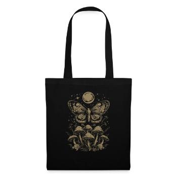 Motte Fairycore Goth Grunge Pilze - Stoffbeutel - Schwarz - Vorne